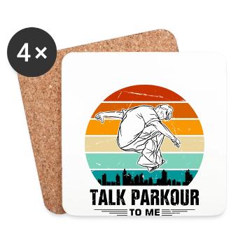 Drôle de dicton de parkour - Dessous de verre (lot de 4) - blanc - Devant