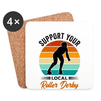 Funny Roller Skate Saying - Coasters (set of 4) - white - Front