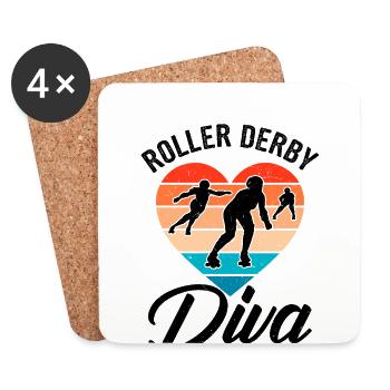 Funny Roller Skate Saying - Coasters (set of 4) - white - Front