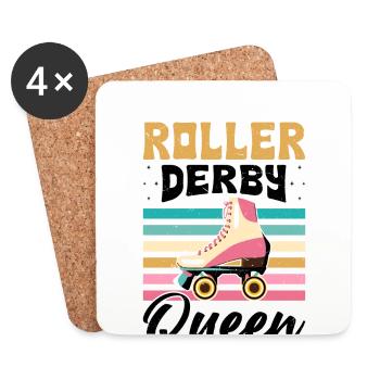 Funny Roller Skate Saying - Coasters (set of 4) - white - Front