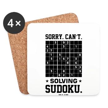 Drôle de dicton de Sudoku - Dessous de verre (lot de 4) - blanc - Devant