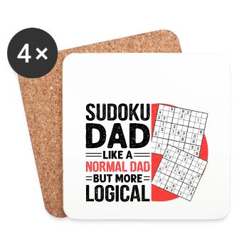 Drôle de dicton de Sudoku - Dessous de verre (lot de 4) - blanc - Devant