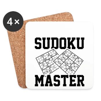 Drôle de dicton de Sudoku - Dessous de verre (lot de 4) - blanc - Devant