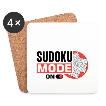 Drôle de dicton de Sudoku - Dessous de verre (lot de 4) - blanc - Devant