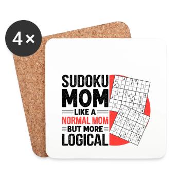 Drôle de dicton de Sudoku - Dessous de verre (lot de 4) - blanc - Devant