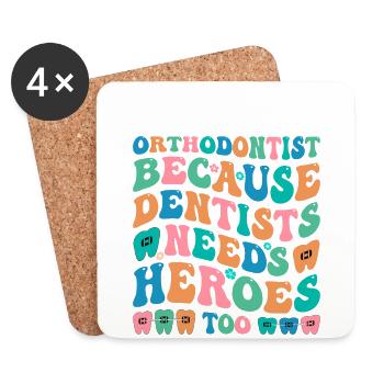 Braces orthodontist - Coasters (set of 4) - white - Front