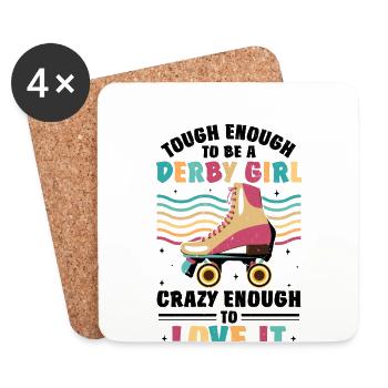 Funny Roller Skate Saying - Coasters (set of 4) - white - Front