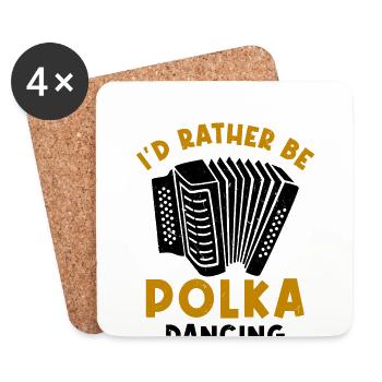 Drôle de dicton polka - Dessous de verre (lot de 4) - blanc - Devant