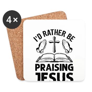 Katholische Religion Kirche Bibel Jesus - Untersetzer (4er-Set) - Weiß - Vorne