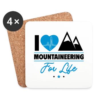 I Love Mountaineering – Made for Life - Coasters (set of 4) - white - Front