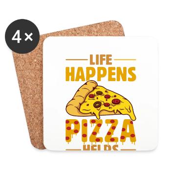 Funny pizza saying - Coasters (set of 4) - white - Front