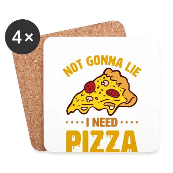 Funny pizza saying - Coasters (set of 4) - white - Front