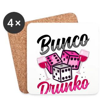 Bunco Night Flamingo Bunco Group Bunco Player - Coasters (set of 4) - white - Front