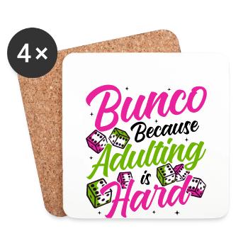 Bunco Night Flamingo Bunco Group Bunco Player - Coasters (set of 4) - white - Front
