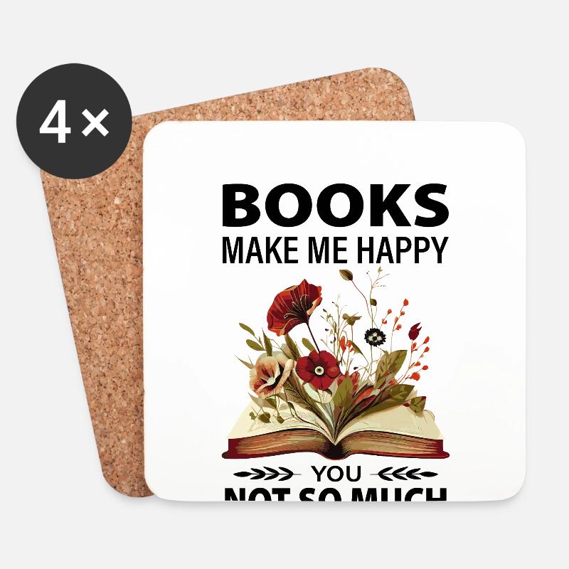 Lesen Buch Merch Booktok Bookish Geschenk Buch - Untersetzer (4er-Set) - Weiß