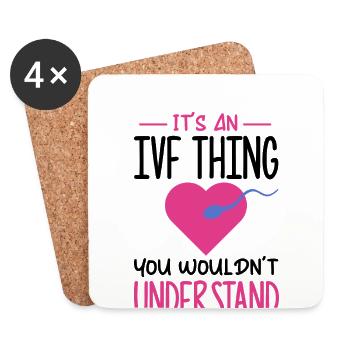 Surrogate Mother IVF Transfer Day - Coasters (set of 4) - white - Front