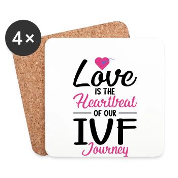 Journée de transfert de FIV de mère porteuse - Dessous de verre (lot de 4) - blanc - Devant