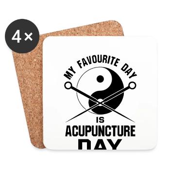 Acupuncturist Gifts Design Chinese Medicine - Coasters (set of 4) - white - Front