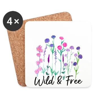 Wildflowers Flowers - Coasters (set of 4) - white - Front