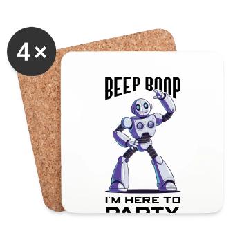 Ai Robotics Geek Tech Humor Robot - Coasters (set of 4) - white - Front