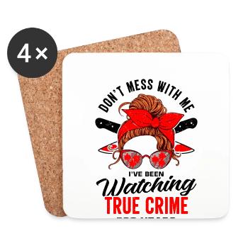 Crime Junkie Merch Crime Podcast True Crime Junkie - Coasters (set of 4) - white - Front