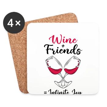 Wein Rotwein - Untersetzer (4er-Set) - Weiß - Vorne