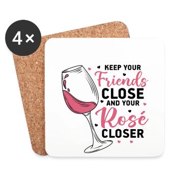 Wein Rosé - Untersetzer (4er-Set) - Weiß - Vorne