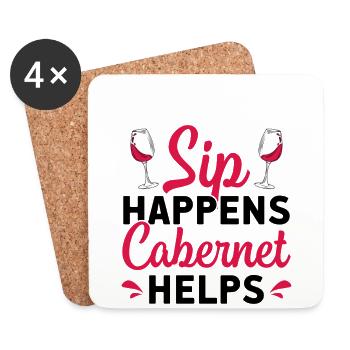 Vin Vin Rouge - Dessous de verre (lot de 4) - blanc - Devant