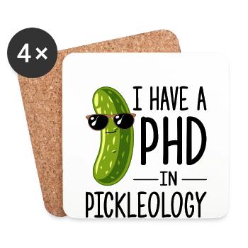 Cucumber Pickle - Coasters (set of 4) - white - Front