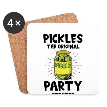 Cucumber Pickle - Coasters (set of 4) - white - Front