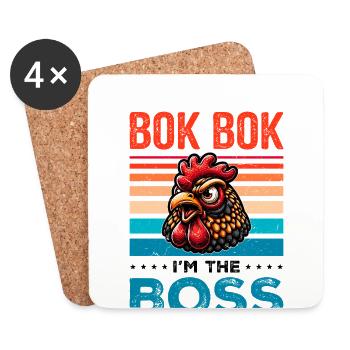 Chicken Chickens - Coasters (set of 4) - white - Front