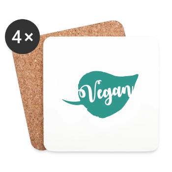 Végétalois végétariens protection des animaux Idée cadeau - Dessous de verre (lot de 4) - blanc - Devant