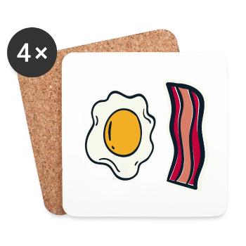 Ei und Speck - Untersetzer (4er-Set) - Weiß - Vorne