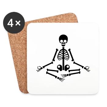 Meditation Skelett meditieren Entspannung Yoga Fun - Untersetzer (4er-Set) - Weiß - Vorne