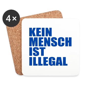 kein mensch ist illegal - Untersetzer (4er-Set) - Weiß - Vorne