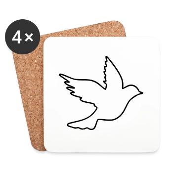 dove of peace - Coasters (set of 4) - white - Front