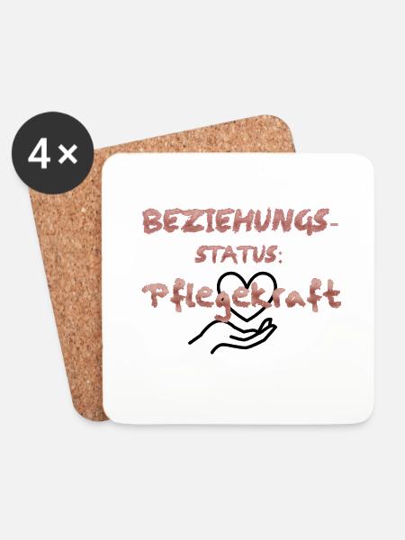 Beziehungsstatus: Pflegekraft - Untersetzer (4er-Set) - Weiß