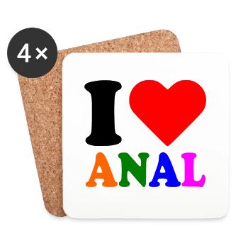I love anal - Coasters (set of 4) - white - Front