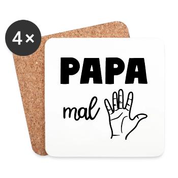 Papa mal Fünf Vater - Untersetzer (4er-Set) - Weiß - Vorne