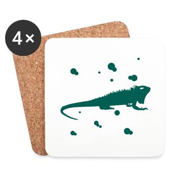 Bearded dragon - amphibian animal - Coasters (set of 4) - white - Front