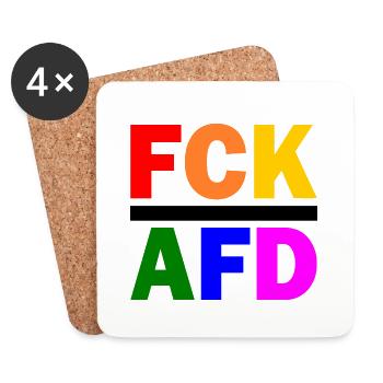 Fck afd - Untersetzer (4er-Set) - Weiß - Vorne