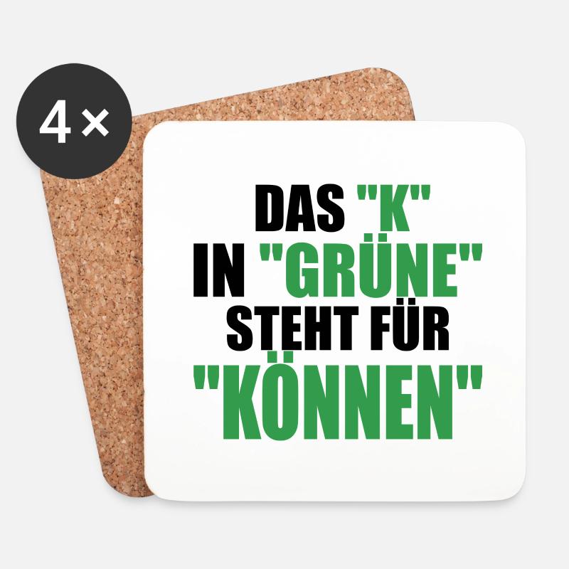 Witze Grüne Grünen Partei Öko Sprüche Klima Co2 - Untersetzer (4er-Set) - Weiß