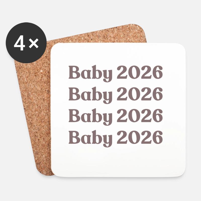 Baby 2026 - Untersetzer (4er-Set) - Weiß
