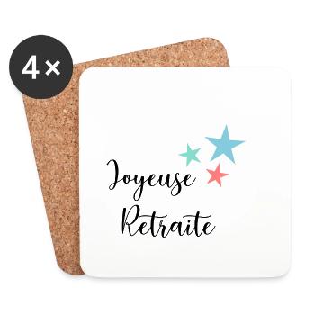 BONNE RETRAITE. JOYEUSE RETRAITE. VIVE LA RETRAITE - Dessous de verre (lot de 4) - blanc - Devant