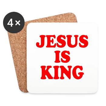 Jesus is king - Coasters (set of 4) - white - Front