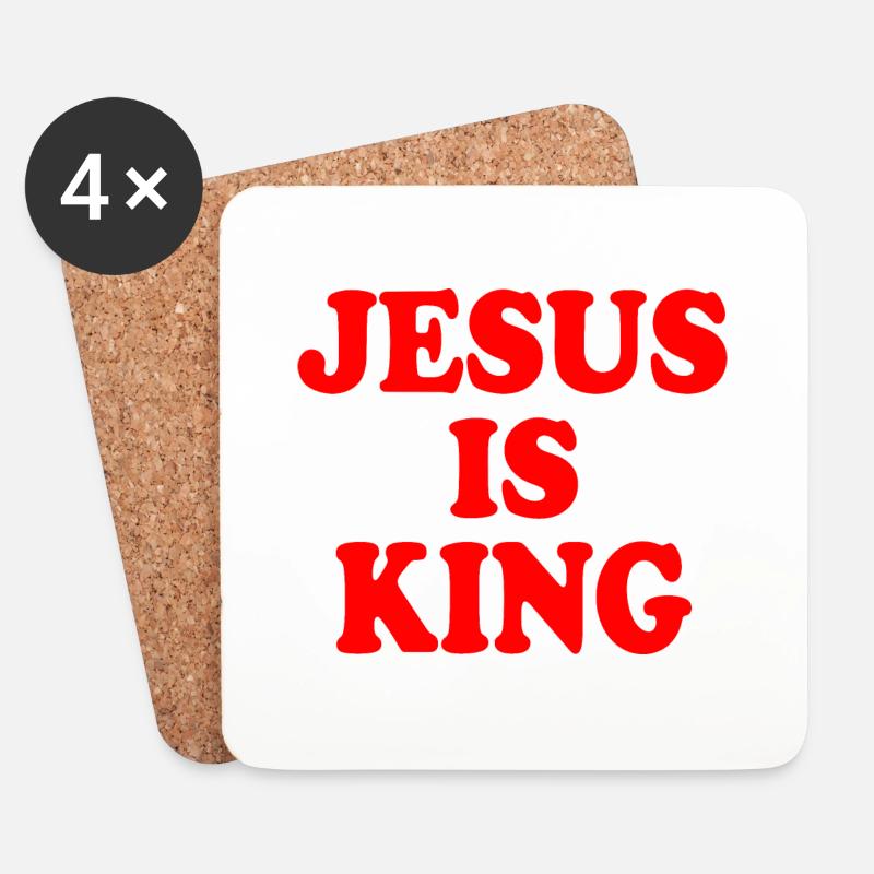 Jesus is king - Untersetzer (4er-Set) - Weiß