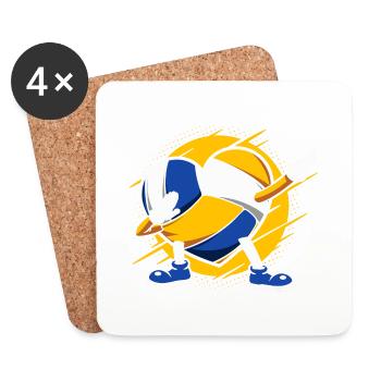 Kids Dabbing Volleyball Player Beach Volleyball - Coasters (set of 4) - white - Front