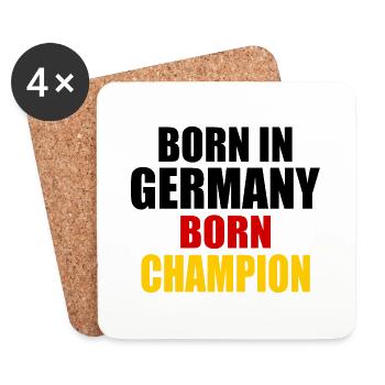 born in germany born champion - Allemagne - Dessous de verre (lot de 4) - blanc - Devant