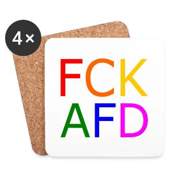 Fck afd - Untersetzer (4er-Set) - Weiß - Vorne