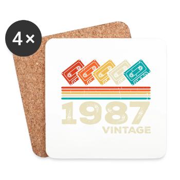 Legendary Since 1987 Vintage Retro Anniversary - Coasters (set of 4) - white - Front